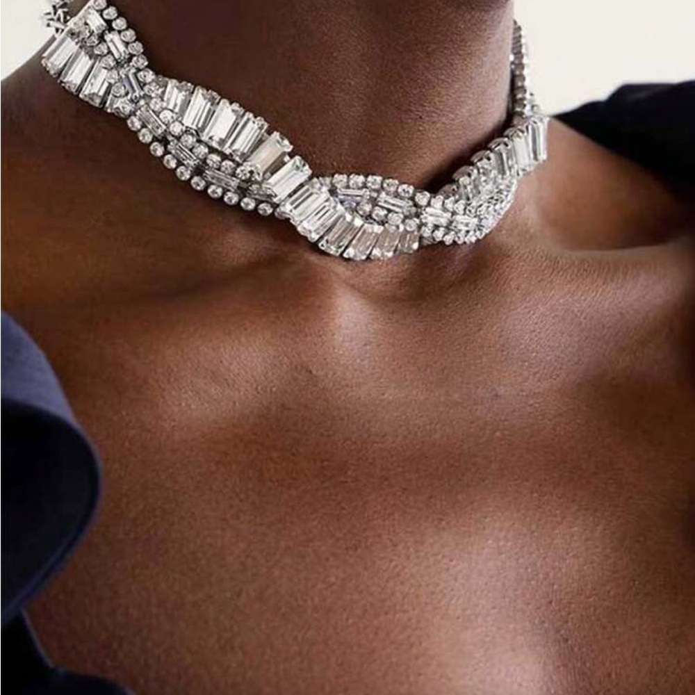 Lumière Crisscross Crystal Choker